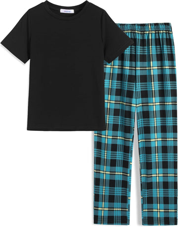 Boys Pajamas Short Sleeve Long Pants 2 Piece Pajama Set for Boys