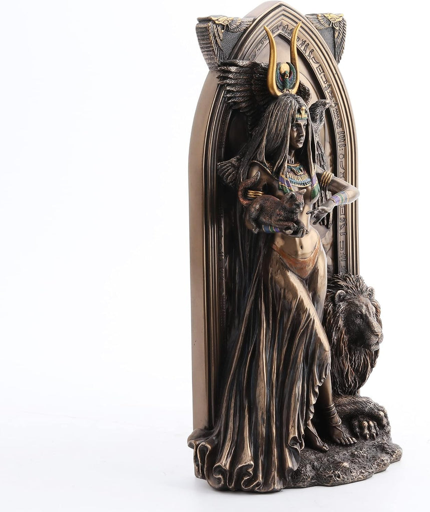 10 5/8 Inch The Priestess Egyptian Goddess Resin Statue Bronze Finish