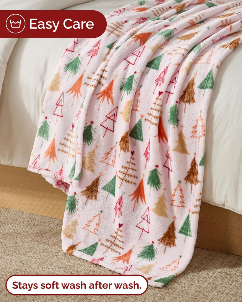 Christmas Fleece Blanket Throw - Flannel Throw - Christmas Tree 2, 50x60