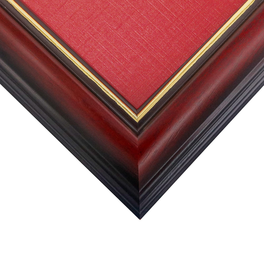 8.5x11 Diploma Frame with Red over Gold Mat or Display 11x14 Certificate without Mat, Solid Wood & Tempered