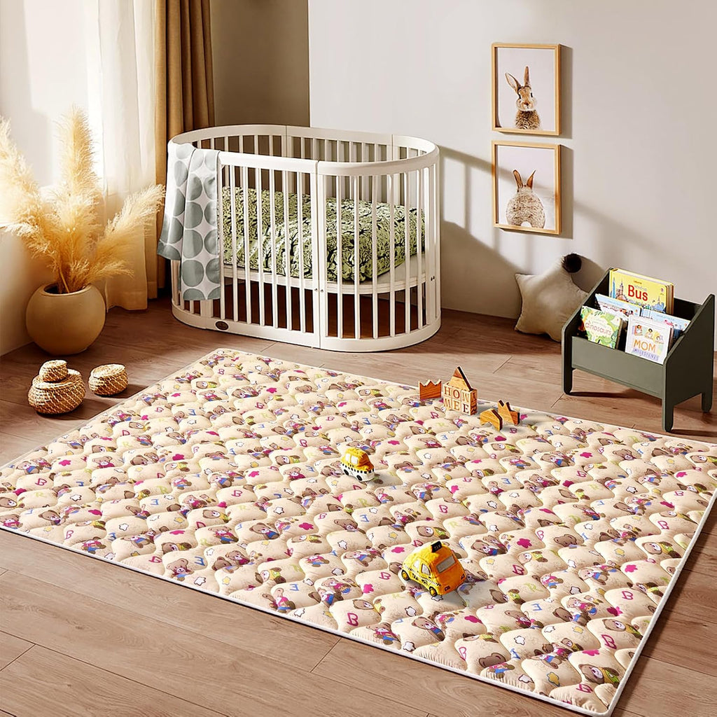 Play Mat - 79" X 71",Premium Thicker Foam One-Piece Machine Washable, Extra Large Anti-Slip Soft Cushioning Foam