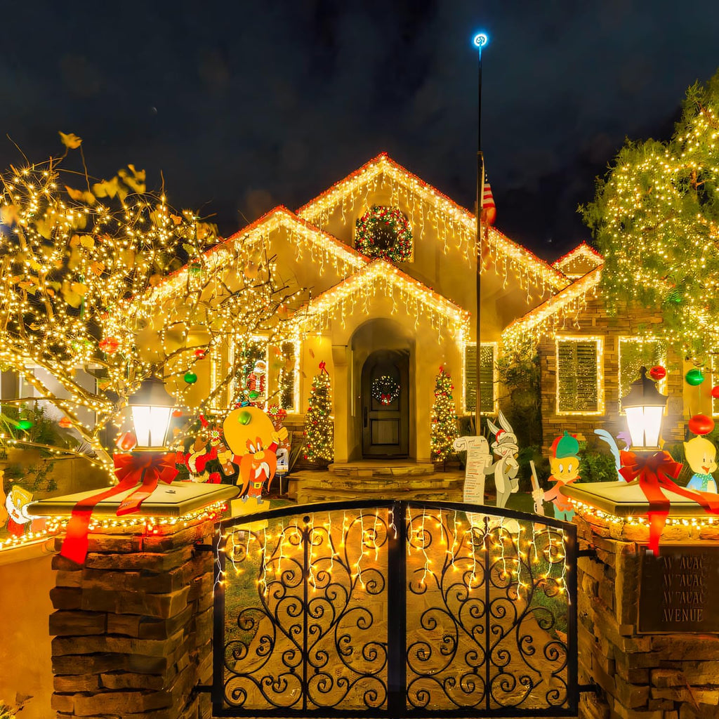 Christmas Icicle Lights for Outside,800 LED Warm White