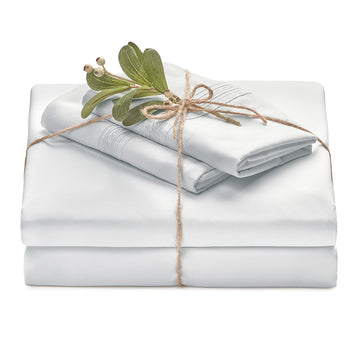 Premium Soft Gray King Bed Sheets Set 4-Piece - Percale Microfiber - Fitted Sheet Flat Sheet and Pillow Cases - Deep