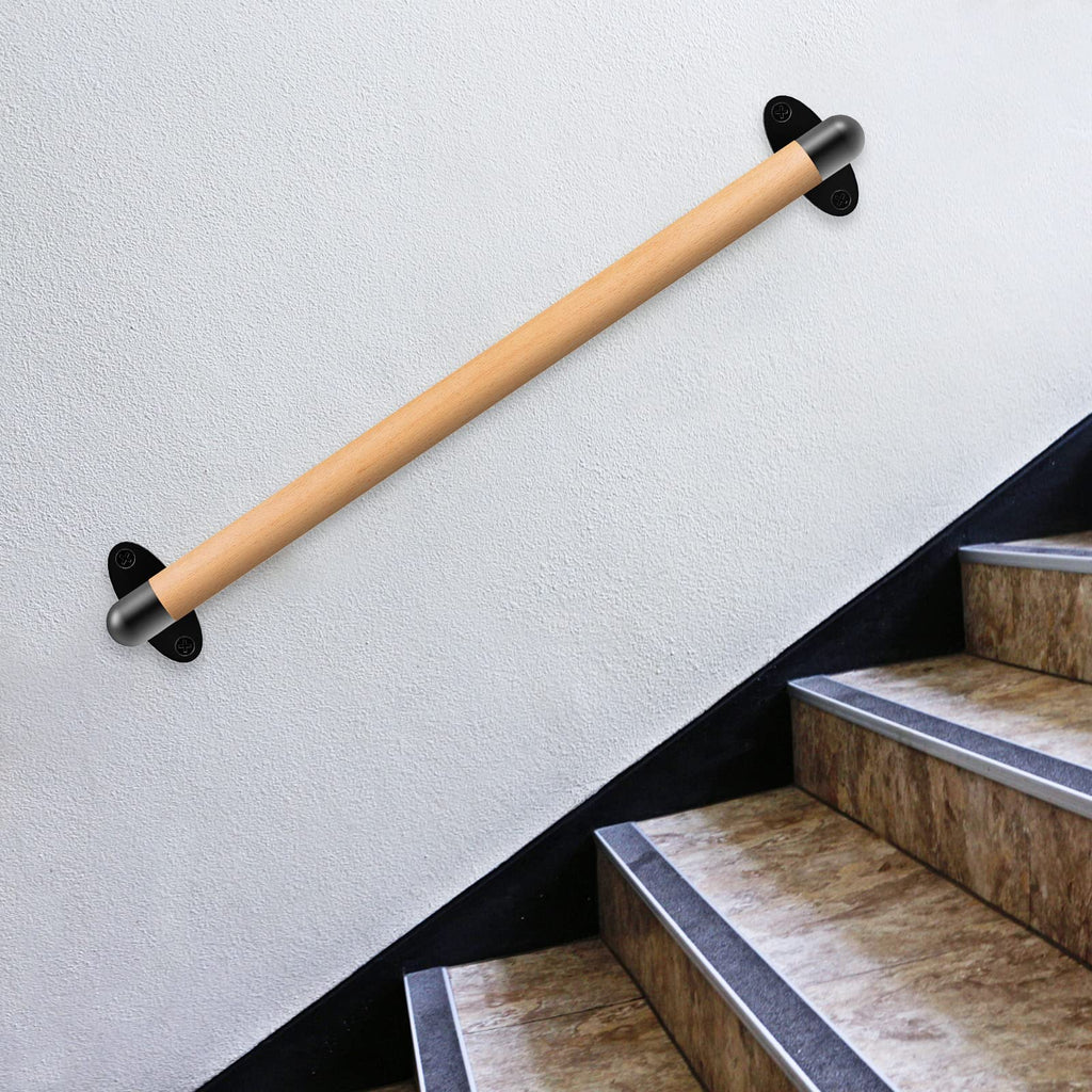 36 Inch Wood Handrail Indoor Stairs Handrail Wall Mount Handrail
