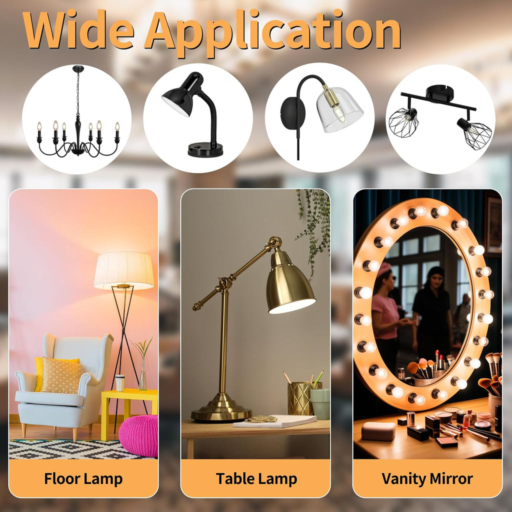 G16.5 Led Bulb, Small Round Edison Light Bulbs, Dimmable E12 Globe Clear Vanity Light Bulbs, 5w 4000k Vintage LED
