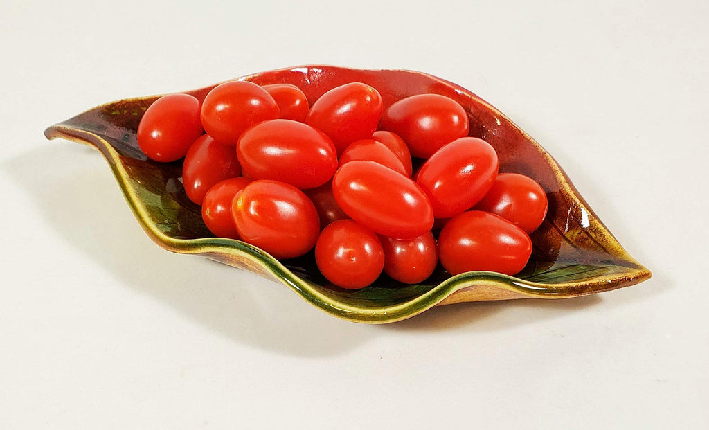 Pottery, Handmade Stoneware Hydrangea Leaf 3 Piece Dish Set or Spoon Rest In Festive Fall Colors
