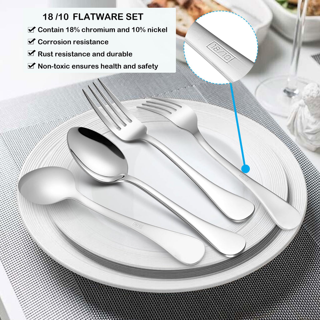 Silverware 18/10 Stainless Steel, Flatware Cutlery Set Service for 8