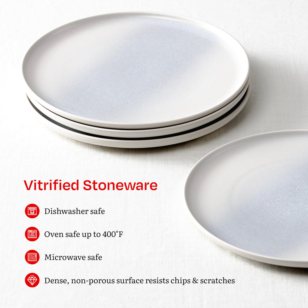 Eater x Foss Stoneware, 12 Piece Dinnerware Set (Service for 4), Thermal White