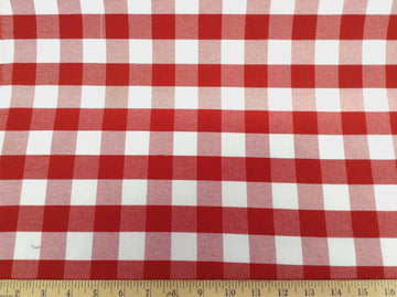 Discount Fabric Upholstery Drapery Twill Red and White Check DR19