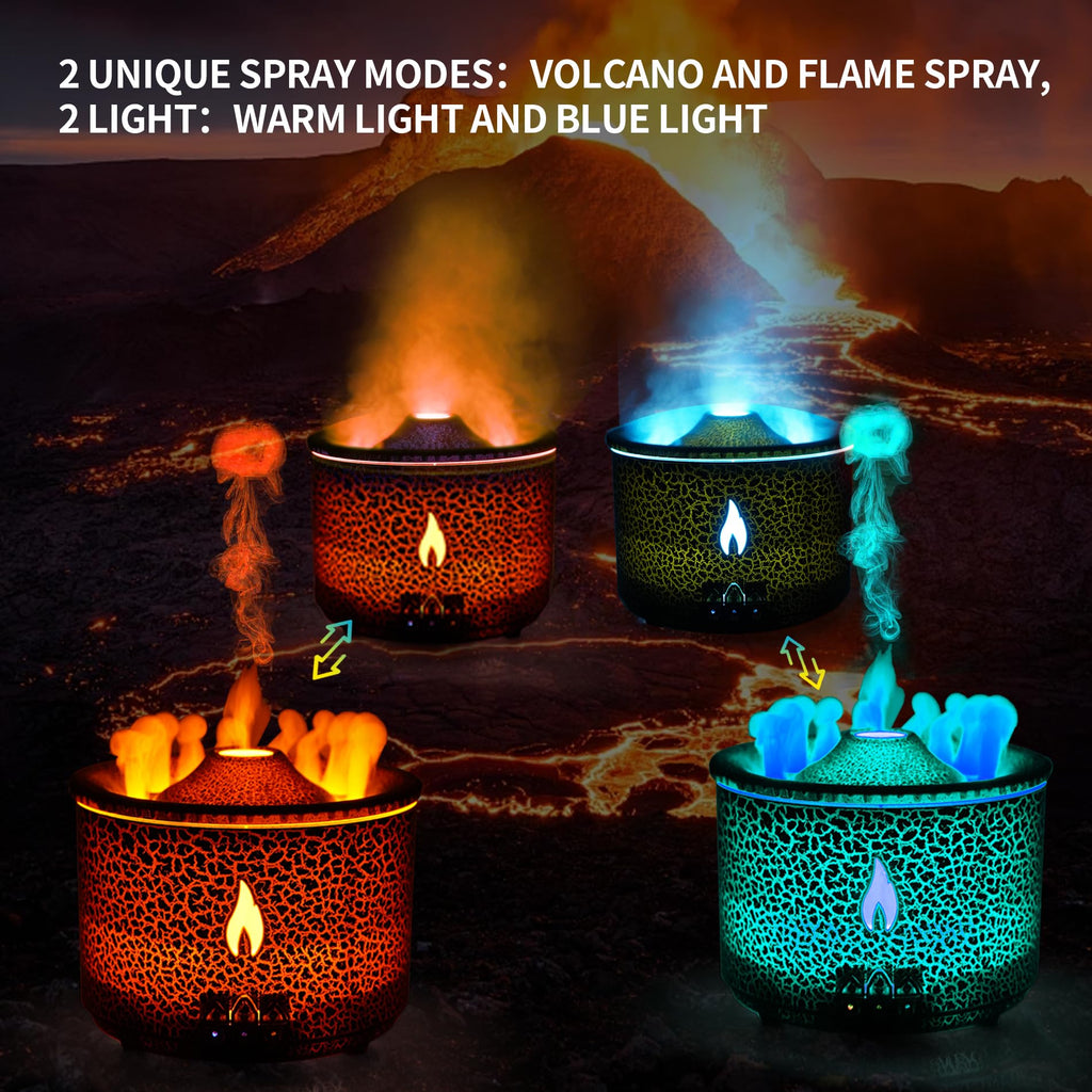 Aroma Essential Oil Diffuser 360 ML, Volcano and Flame Diffuser/Humidifier, give1.76 oz Hotel Collection Essential