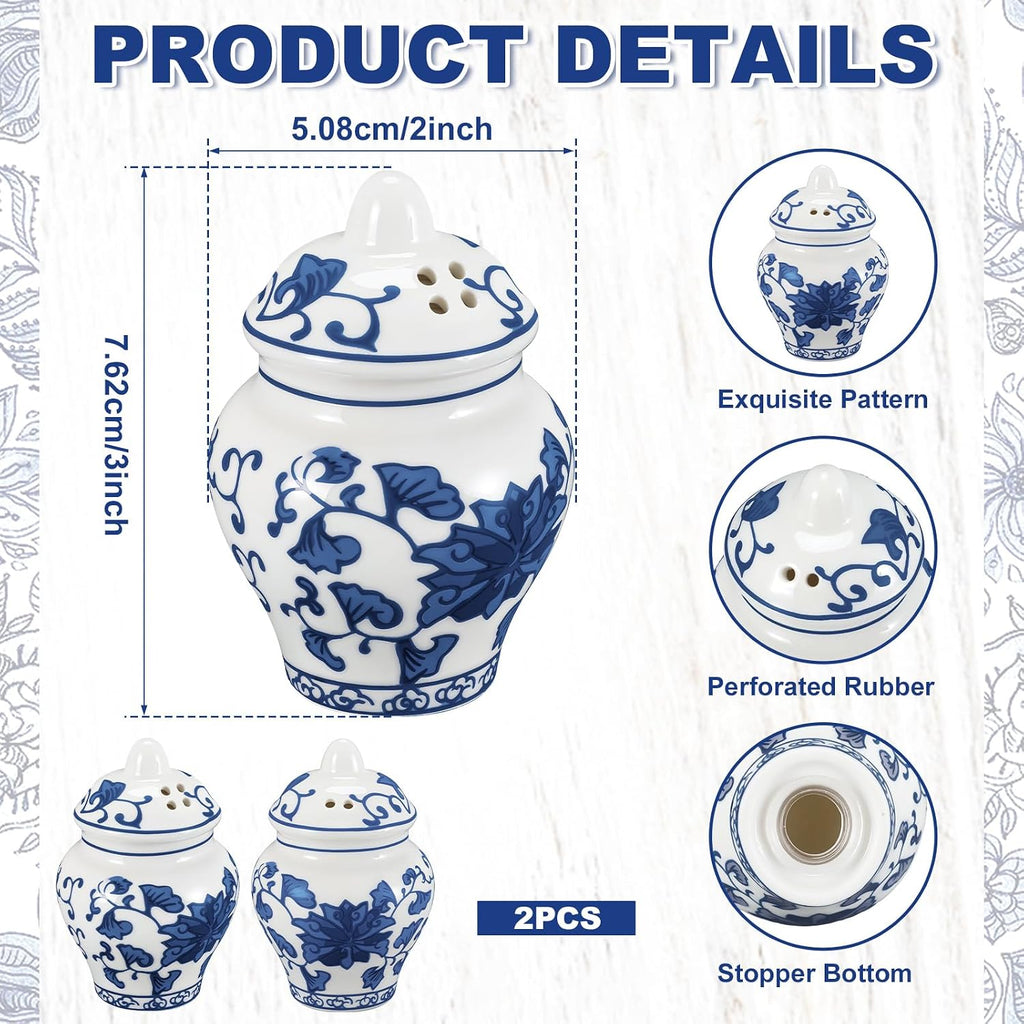 Chinoiserie Mini Ginger Jar Salt and Pepper Shakers Set - Set of 2