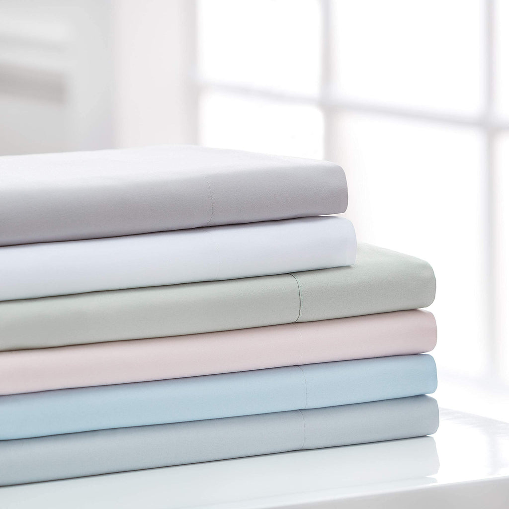 Premium Soft Gray King Bed Sheets Set 4-Piece - Percale Microfiber - Fitted Sheet Flat Sheet and Pillow Cases - Deep