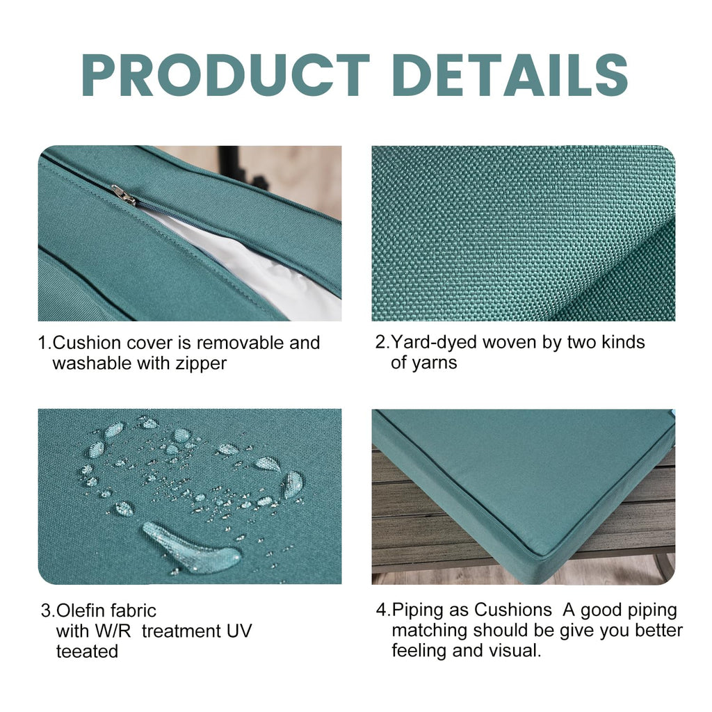 24"x24"x6" Patio Deep Seat Bench Cushion Covers Blue
