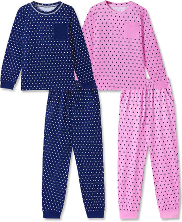 Girls Pajamas Piece Long Sleeve Pjs Set for Kids