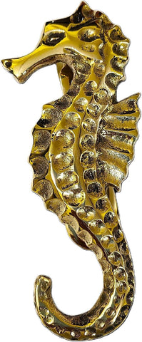 6-Inch Brass Seahorse Door Knocker Decorative Handicraft for Beach-Inspired Home Decor