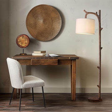 Retro Farmhouse Floor Lamp Living Room Rustic Standing Lamps Tree Trunk Deco Modern Country Vintage Wood Floor