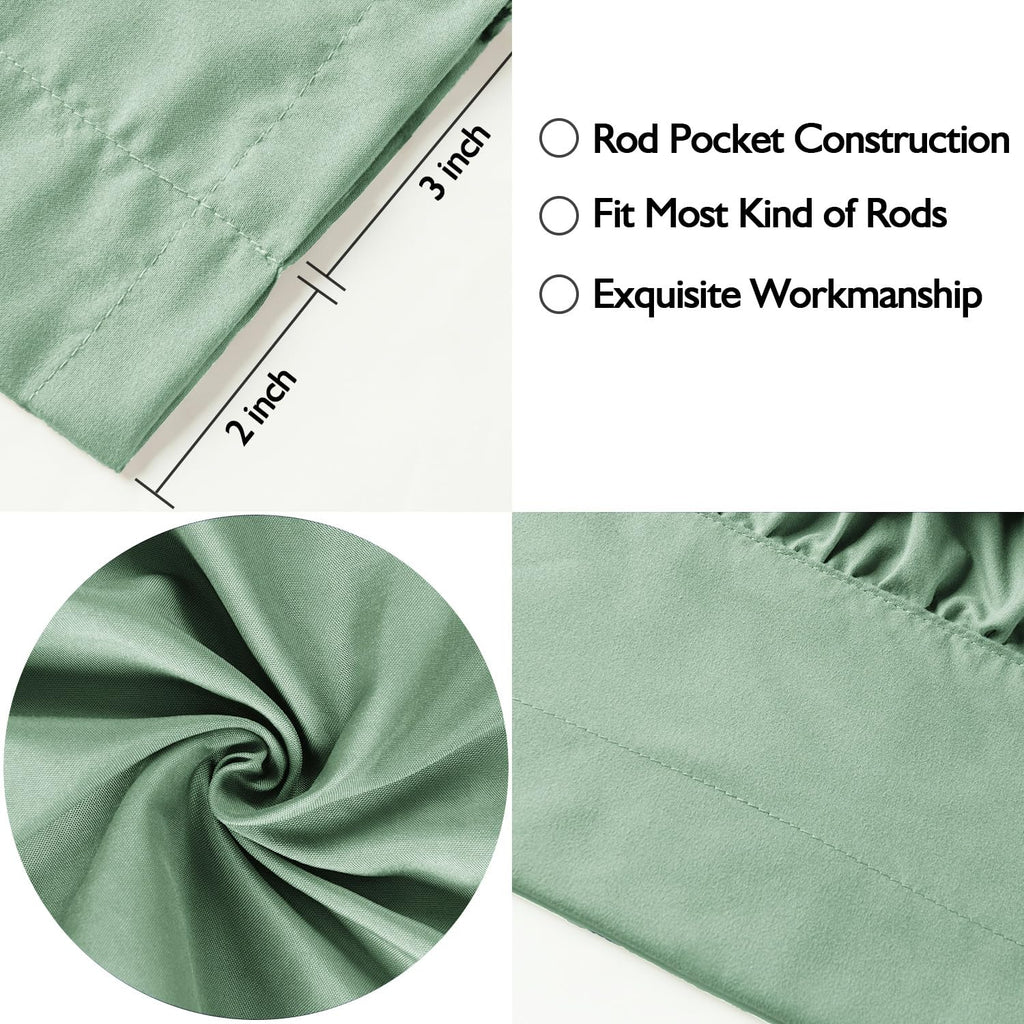 2 Pack Sage Ruffle Handcrafted Window Valances, 42"x18"