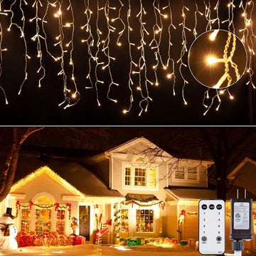 Icicle Lights for Outside, 40FT Icicle Christmas Lights Outdoor