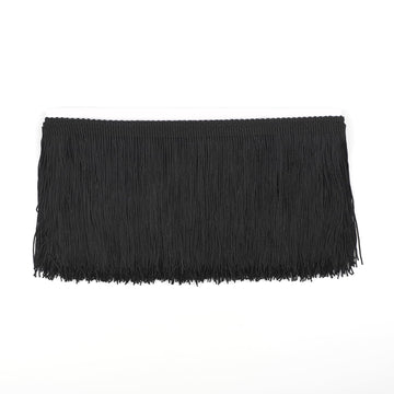 6inch Chainette Fringe Trim Tassel Sewing Trim (Black) - 10 Yard