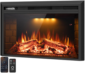 Electric Fireplace Insert with Heater | Smart Wi-Fi App Control & Remote | 700W/1500W Adjustable Thermostat with