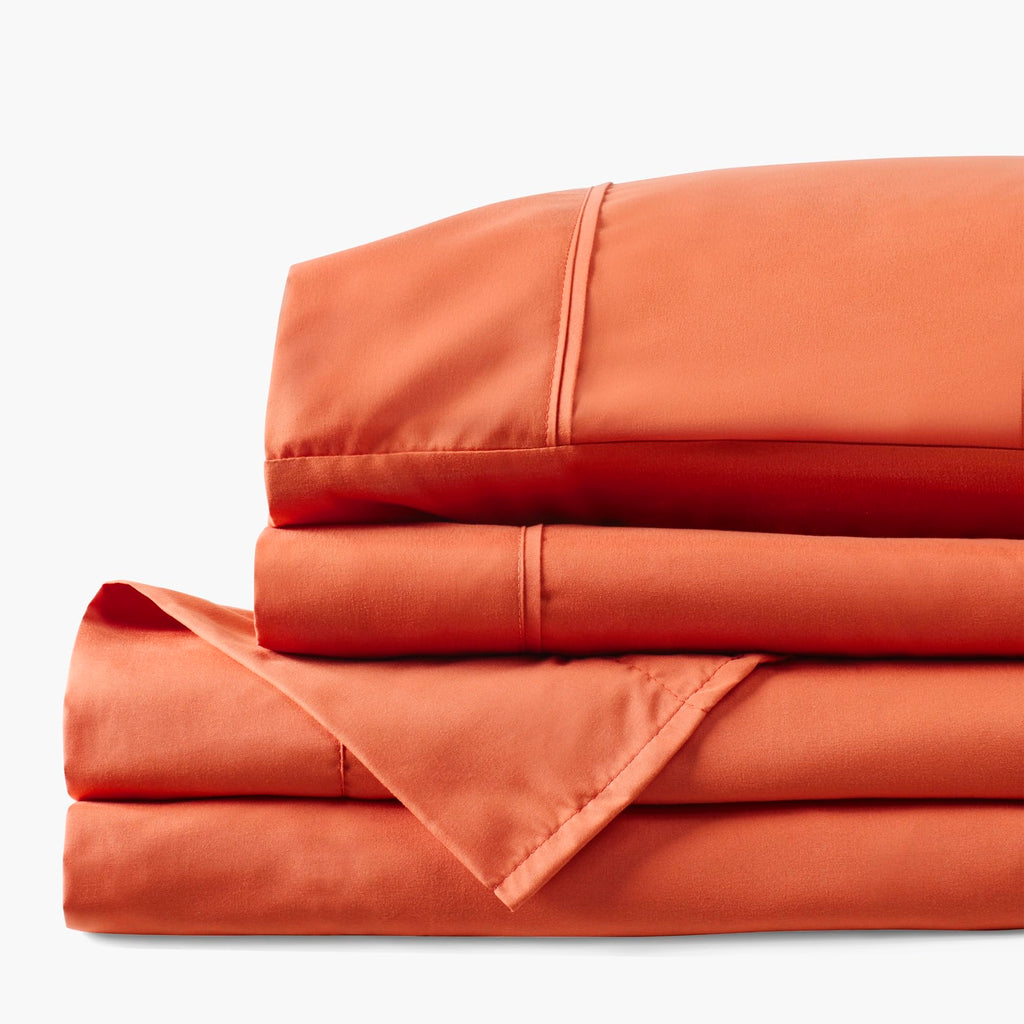 Cooling Bed Sheets for Hot Sleepers (Queen, Pumpkin Spice)
