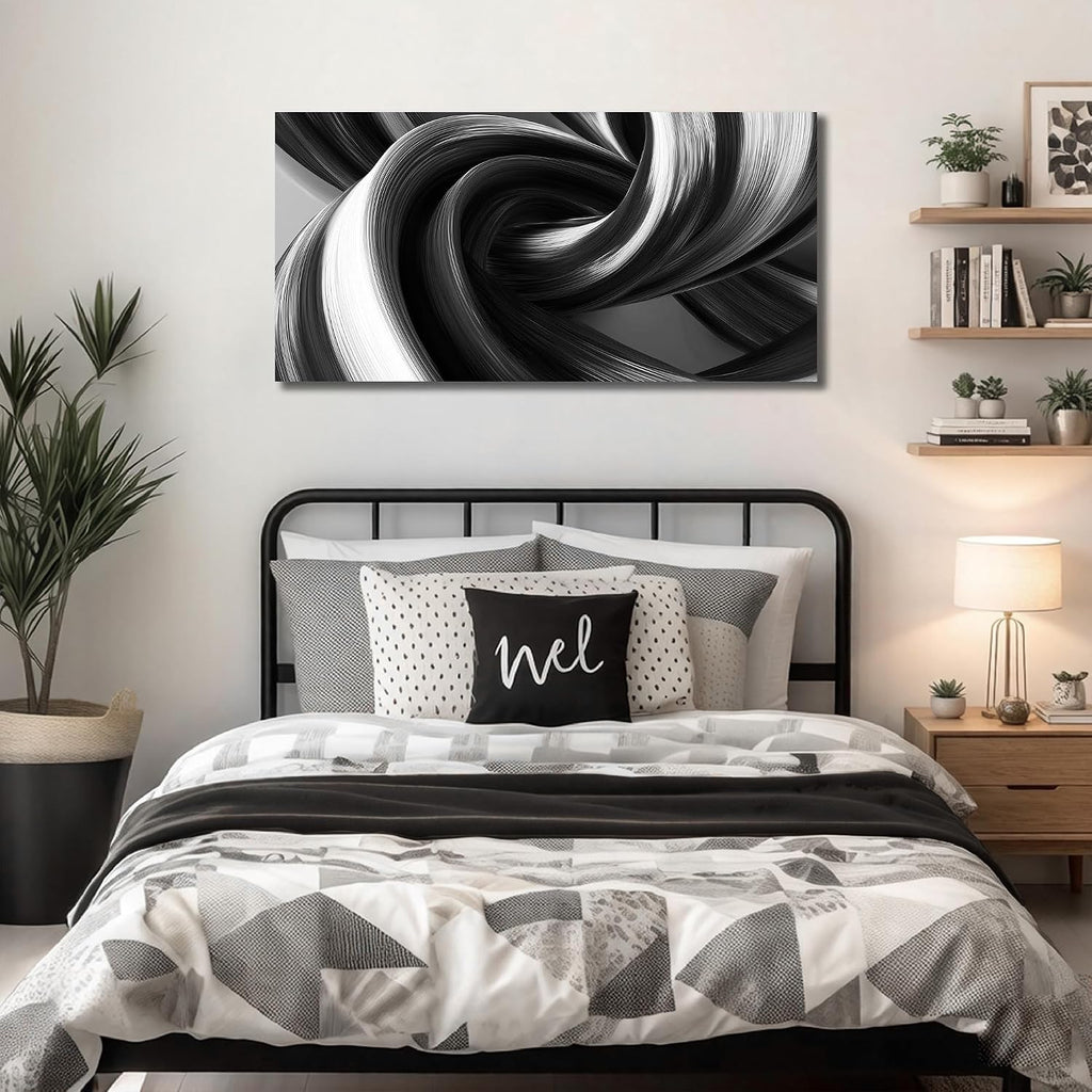 Abstract Canvas Wall Art Black and White Wall Decor Minimalist Wall Art