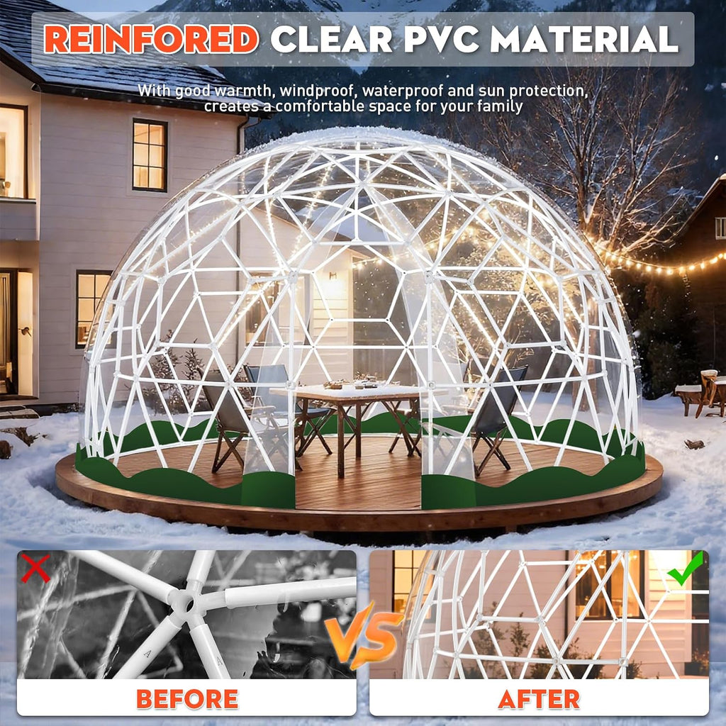 12 x 7.2 FT Garden Dome Tent, Outdoor TPU Greenhouse for 4-8 Person, Greenhouse Garden Tent with Window, Waterproof