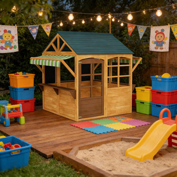 Kids Cottage,Wooden Outdoor Playhouse