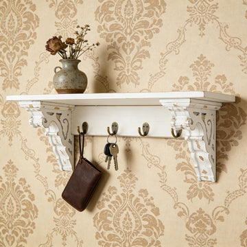 Decorative Vintage Wall Shelves, 23.6 Inch Farmhouse Vintage Floating Shelves, Solid Wood Mounted Decorative Shelves