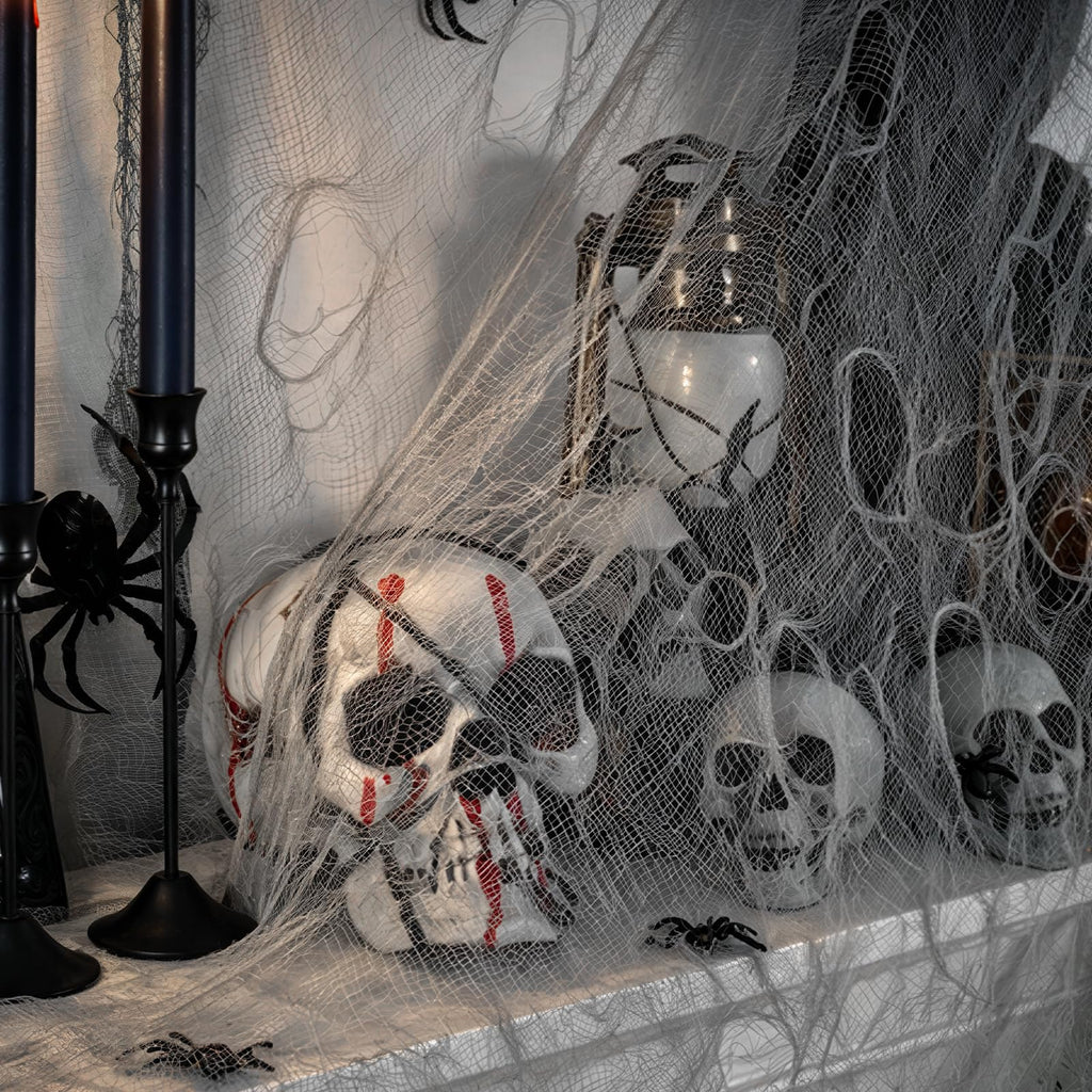 320 x 80 in Halloween Creepy Cloth for Yard and Outdoor Decorations, Gray