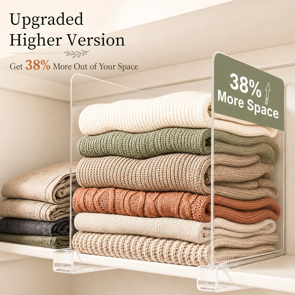 Shelf Dividers Purse Organizer for Closet: 11" Tall (Extra Tall)