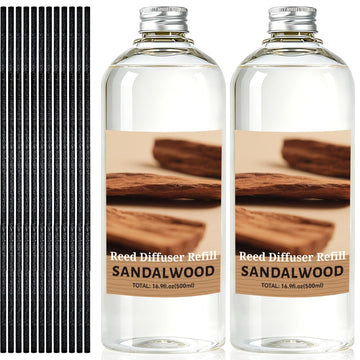 Sandalwood Diffuser Reed Diffuser Refill Oil, 33.81 Fl Oz