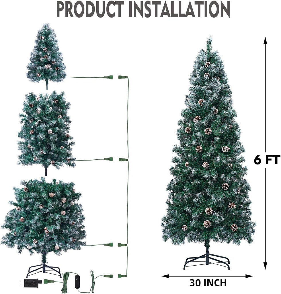 Pre-Lit Pencil Christmas Tree with 230 LED Smart RGB Lights