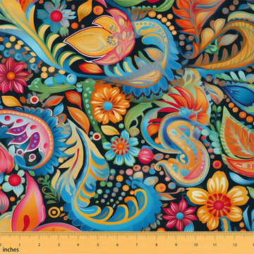 Boho Flowers Fabric By The Yard 3 Yards