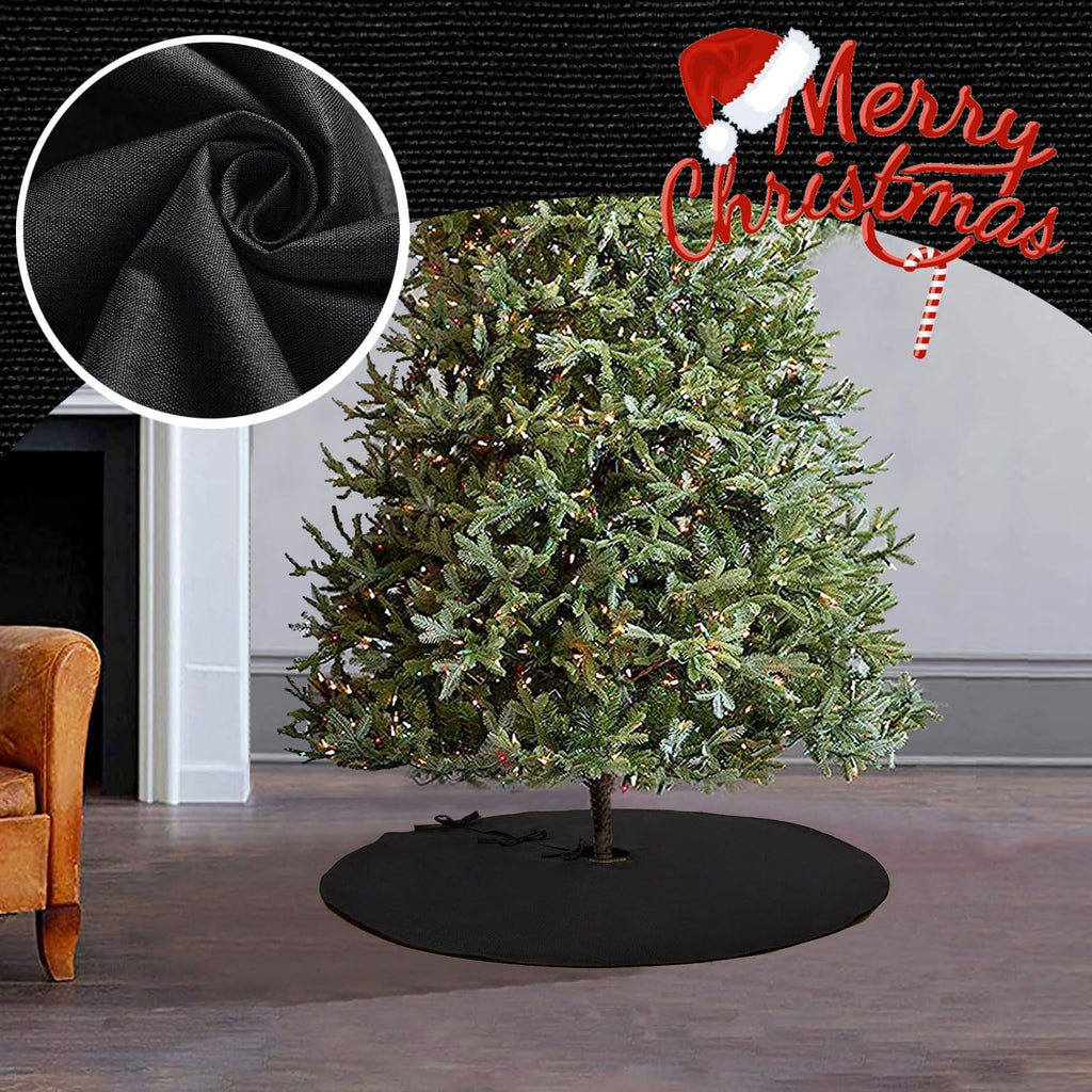 Black Christmas Tree Skirt 30 inches Small Tree Skirt for Christmas Decor