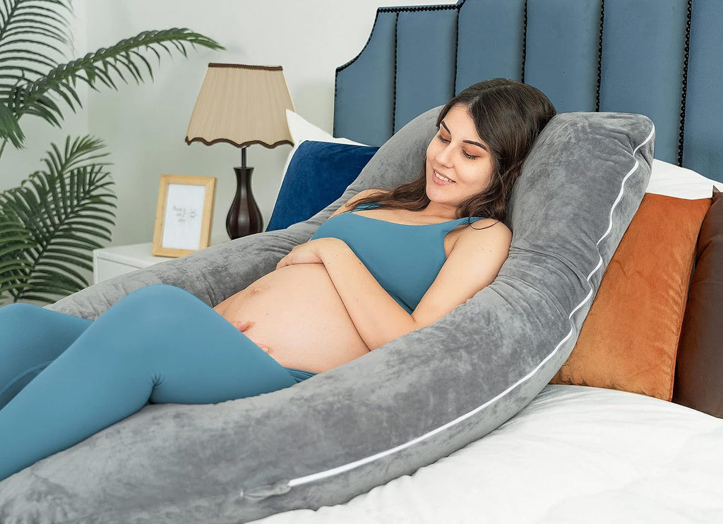 Pregnancy Pillow, U Shaped Full Body Pillows for Sleeping Support, 55 Inch Maternity Pillow for Pregnant Women with