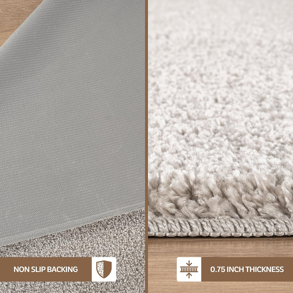 Area Rug Gray Washable Indoor Rug Solid Non Slip Easy to Clean Non Shedding Indoor Bedroom Kitchen Dining Room