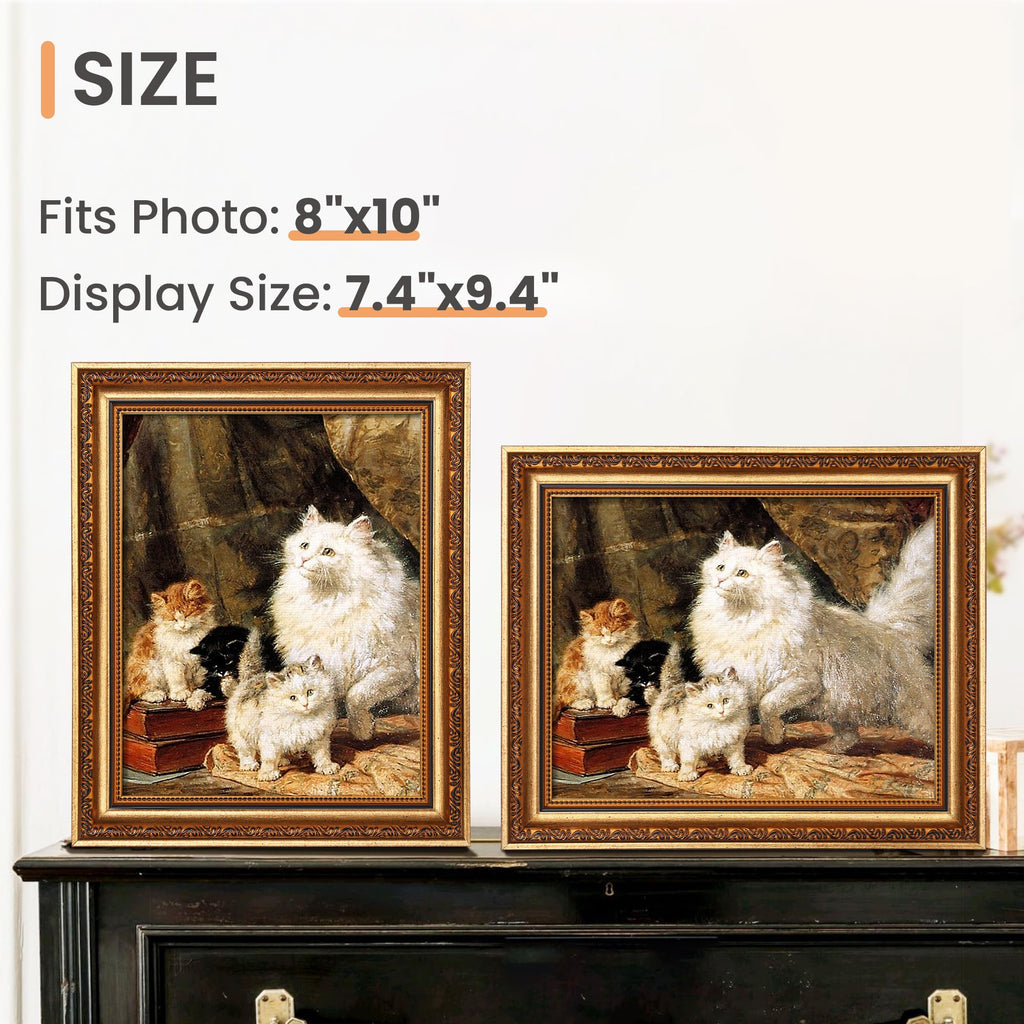 Vintage 8x10 Picture Frame, Antique Bronze&Black Frames 2 Pack