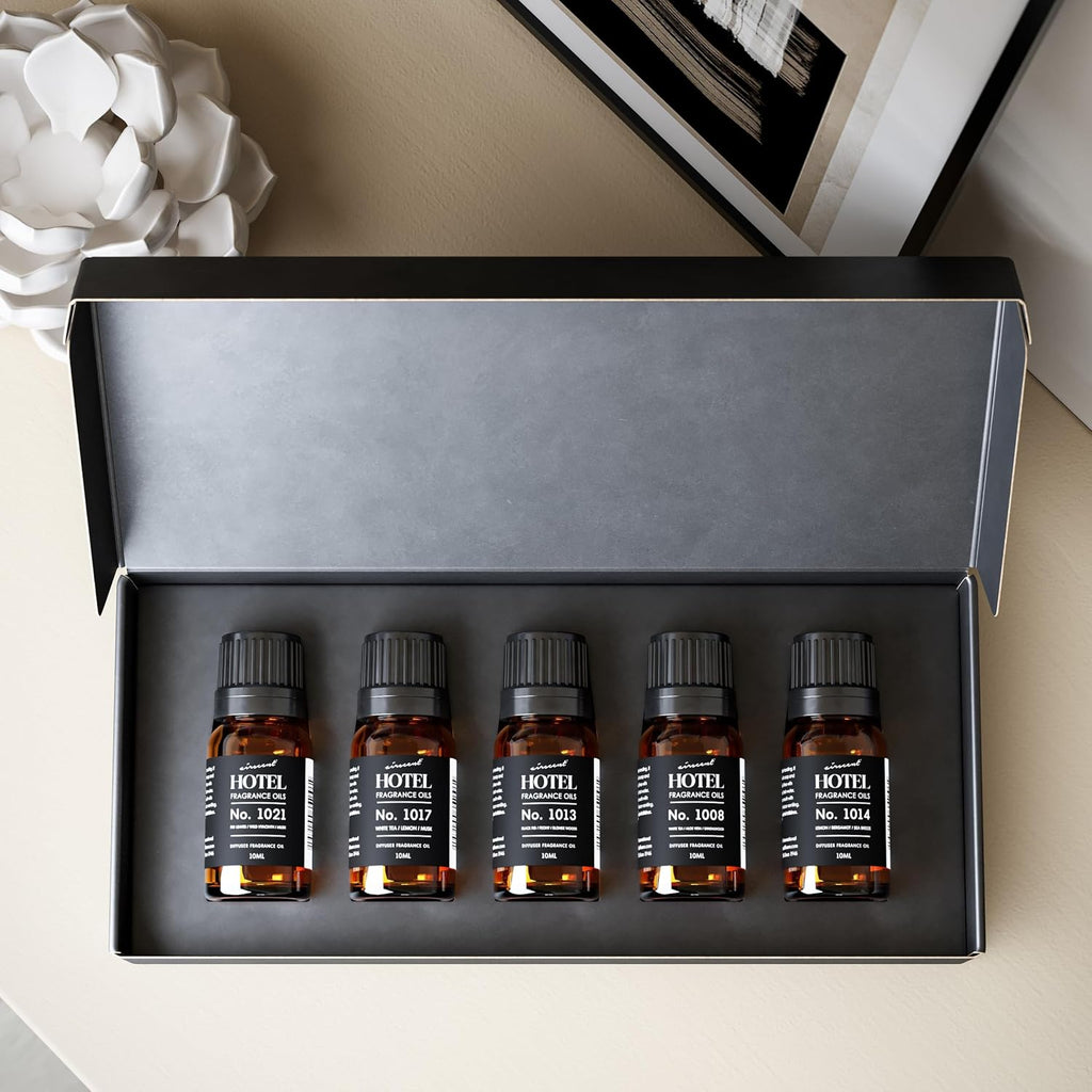 AirScent Hotel Diffuser Oil Gift Set - Pure Luxury 5-Star Hotels - 10 mL | Fragrance Oil Sampler Set - Inspired by