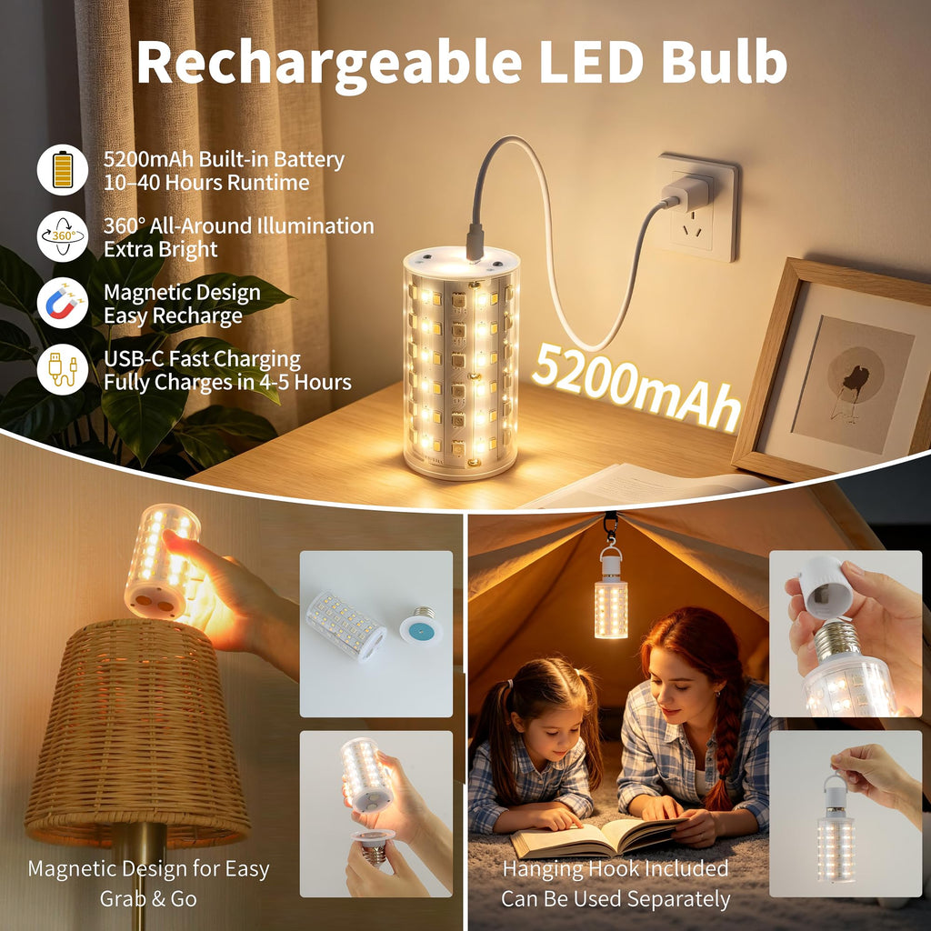 Battery Operated Wall Sconces Set of 2 with Rattan Shade, Rechargeable Wireless Wall Light with RGB Dimmable Magnetic