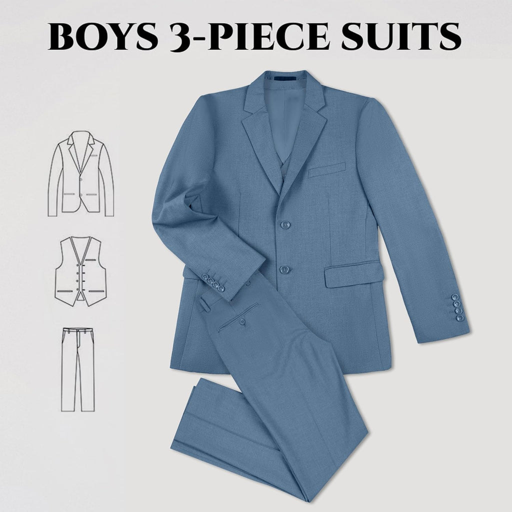 Boy's Formal Suit Set Slim Fit Kids Tuxedo Suits for Wedding Boy Outfit