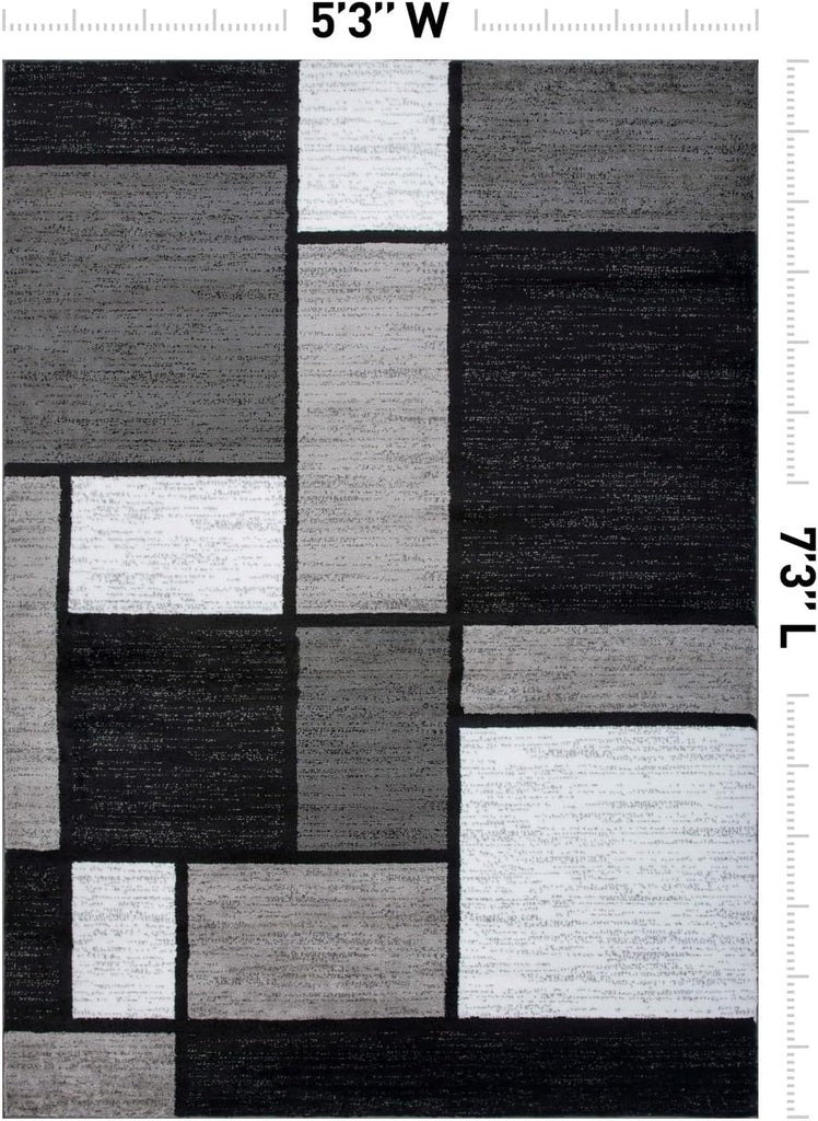 Contemporary Modern Boxes Design Area Rug