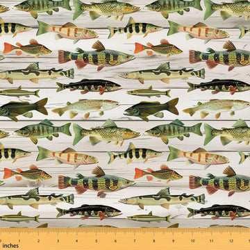 Bass Fish Fabric by The Yard Soft 1 Yard
