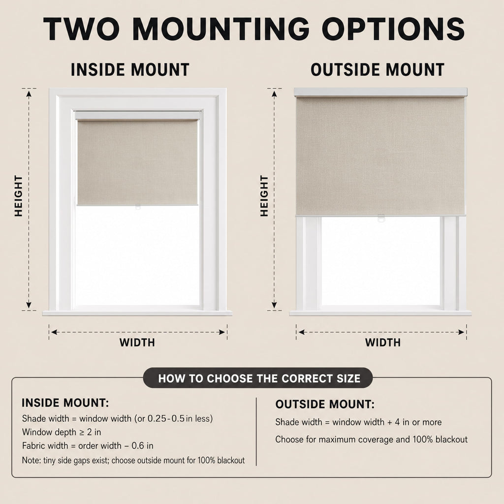 Blackout Cordles Free-Stop roller shades (Natural, 1Panel )