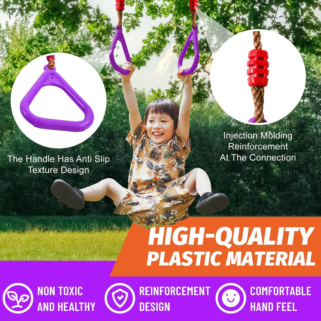 Warrior Obstacle Course for Kids-Slackline 52ft with 9 Accessries
