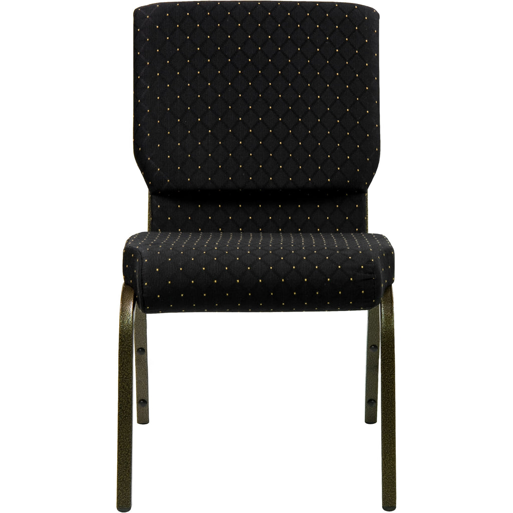 18.5 in Wide Fabric Church Chair, Black, 4-Pack