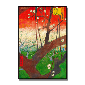 Vincent Van Gogh Canvas Wall Art-Blooming Plum Tree Poster Nature Landscape Oil Painting- Vintage Classical Art