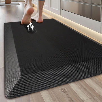 Extra Thick Anti Fatigue Mat Floor, 20x32, Black | 9/10 Inch Thick, Cushioned Standing Desk Mat, Memory Foam