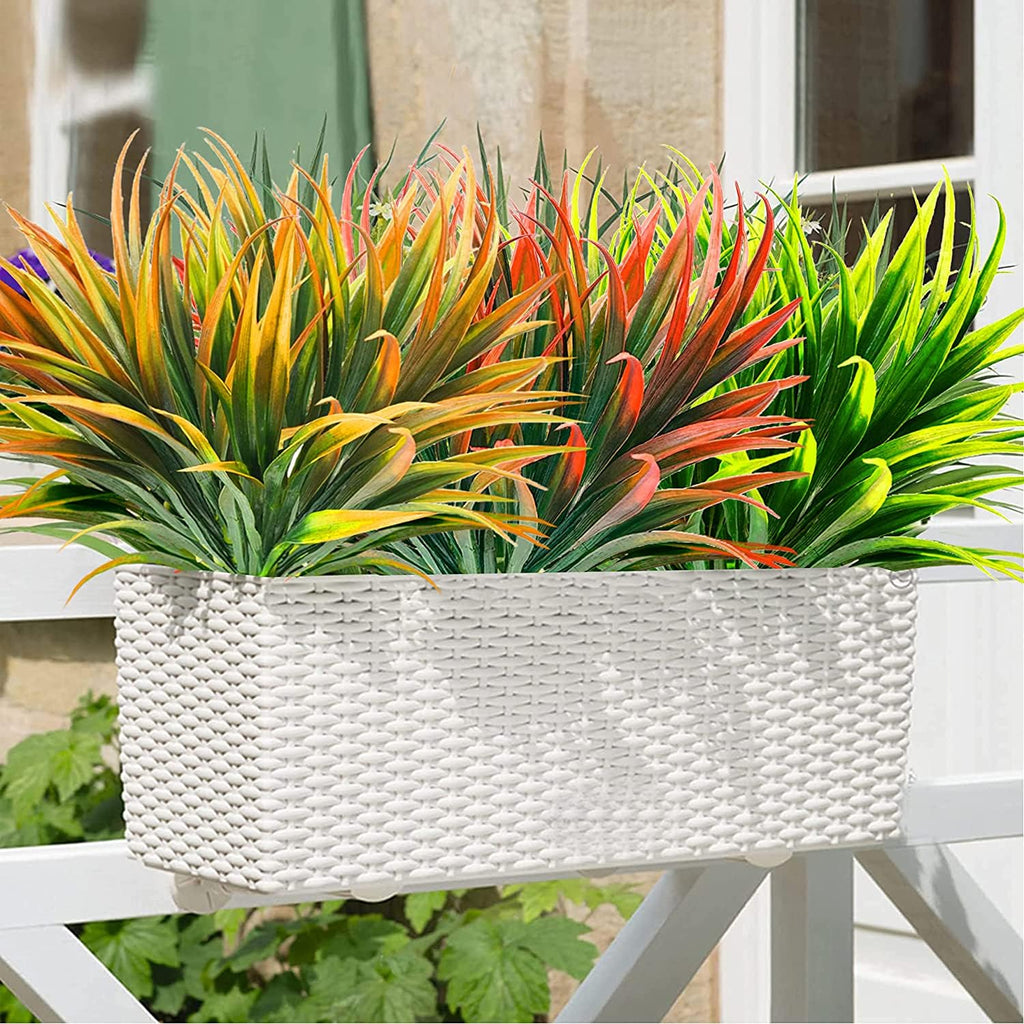 UV Resistant Artificial Plants Outdoor Fake Tropical Plants, 16 Pcs