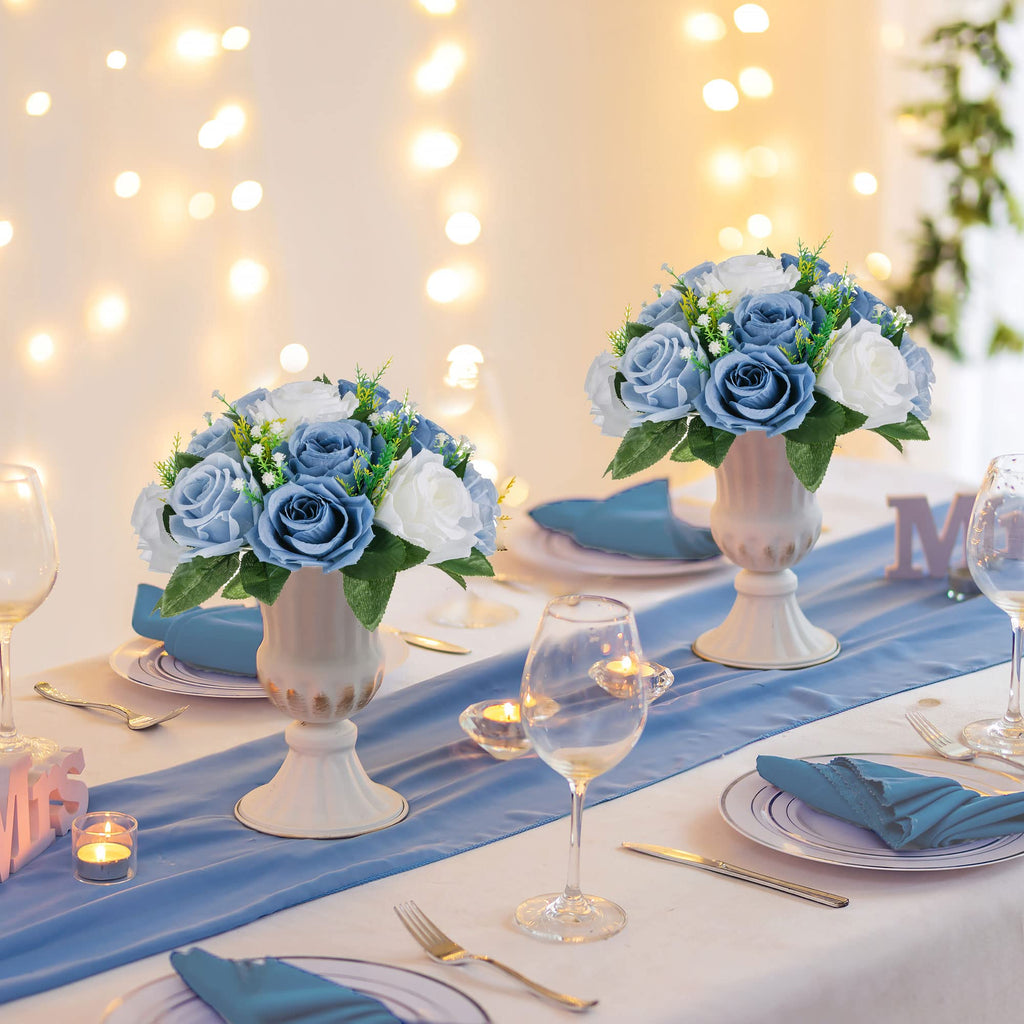 Artificial Silk Flower Ball, Wedding Centerpiece, Dusty Blue, 6Pcs